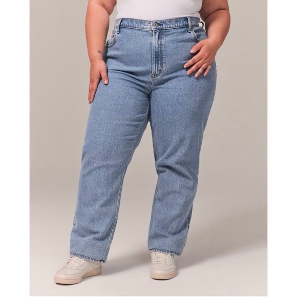 Abercrombie & Fitch The 90s Ultra High Rise Straight Leg Jeans Size 20 Short - Picture 1 of 6